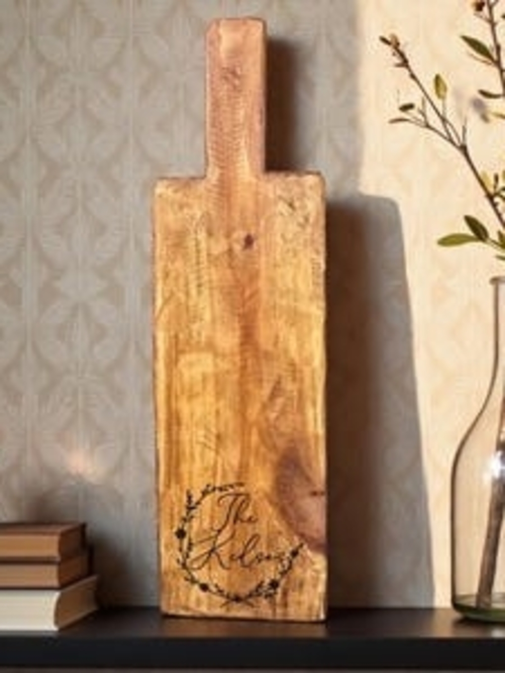 Rustic Wooden Paddle Cutting Board - Natural Brown